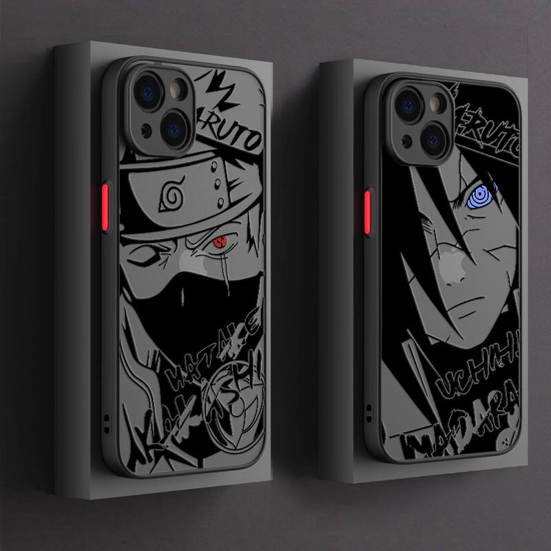 Kakashi Madara Narutos อะนิเมะเคสโทรศัพท์สําหรับ iphone 16 Pro 15 11 14 Plus Max 12 13 Mini XS 7 8 SE2020 ซิลิโคนใส Frosted กันกระแทกเกราะฝาครอบ