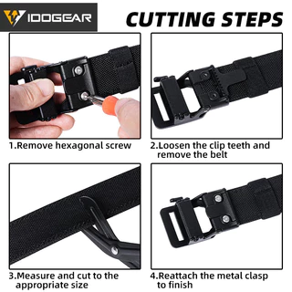 IDOGEAR 1.5 "ยุทธศาสตร์หัวเข็มขัดโลหะปรับได้เข็มขัดไนล่อนที่แข็งแกร่ง IPSC เข็มขัดหนัก 3434