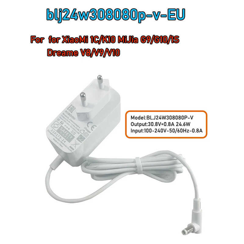 ▥ อะแดปเตอร์ชาร์จไฟสำหรับเครื่องดูดฝุ่น สายไฟ30.8V 0.8A 1C Xiaomi K10 G10 V8 V9 V9b V11 V12