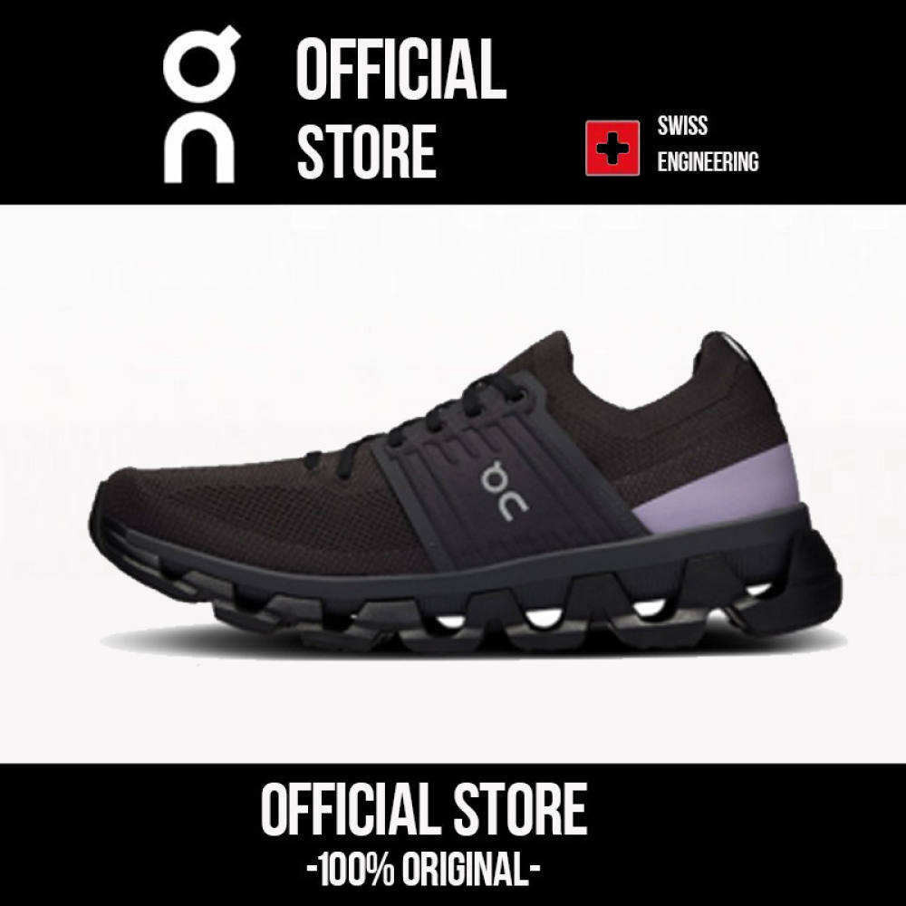 On Running Cloudswift men and women sneakers breathable sports running shoes Black purple【On Running flagship store】