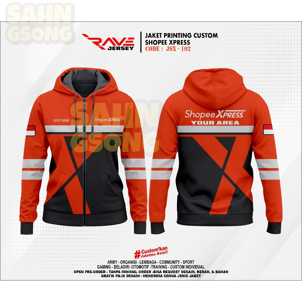 Jaket KURIR SIOREN EXPRESS พิมพ์เต็ม SUBLIM CUSTOM (DESAIN SUKA)