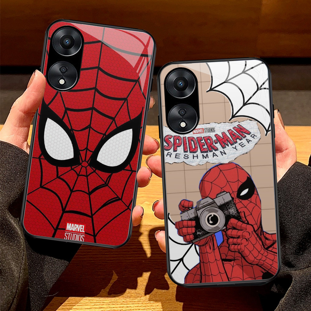O-75 Spider-man HD แก้วสําหรับ OPPO Realme C33 A76 A17 C30 C30S A96 A77S A57 C67 A57S C55 A77 A36