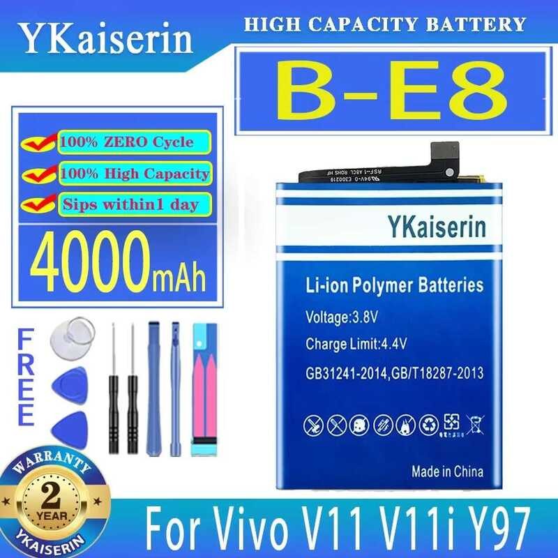 YKaiserin 4000mAh Replacement Battery B-E8 For Vivo V1813A V11 V11i V1813T Y97 1806 Portable batteri