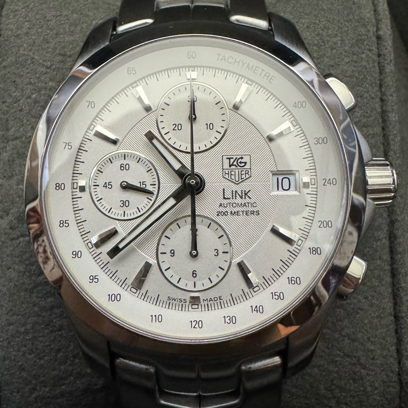 TAG HEUER Link CJF2111.BA0576 Chronograph White Dial Automatic Mens Watch