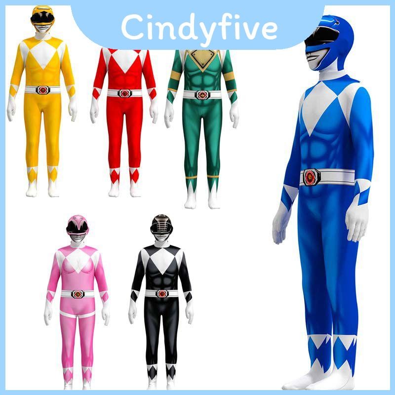 เครื่องแต่งกาย Rangers สำหรับเด็กและผู้ใหญ่ รวมถึงหน้ากากตัวละครและจั๊มสูทที่ทนทาน