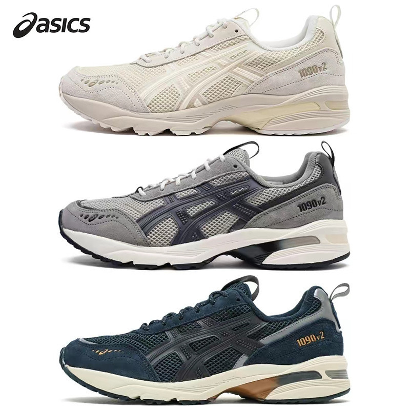 2024 Asics Gel-1090 V2 รองเท้าวิ่งผู้ชายแฟชั่น All-Match ทนต่อการสึกหรอ Anti-Slip Breathable น้ําหน