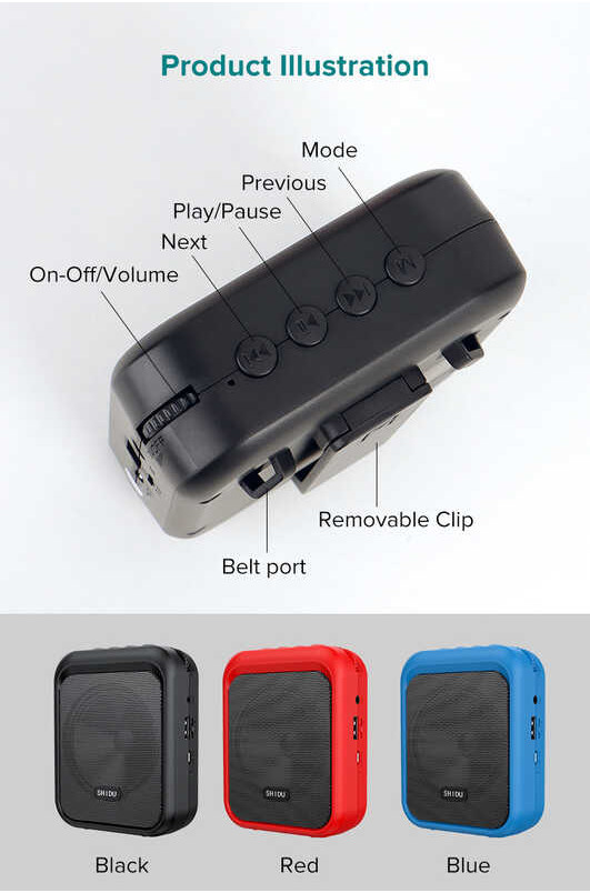 ❤ ลำโพงช่วยสอน Shidu ลำโพงสอนพกพา Bluetooth ไมค์ช่วยสอน ไ