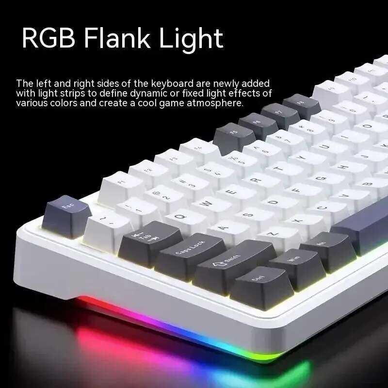 ▥ AULA F87 Pro คีย์บอร์ด 2.4G/Usb/บลูทูธ Tri โหมดไร้สาย 87 คีย์ RGB Pbt ปะเก็น 5 ชั้น Silencing