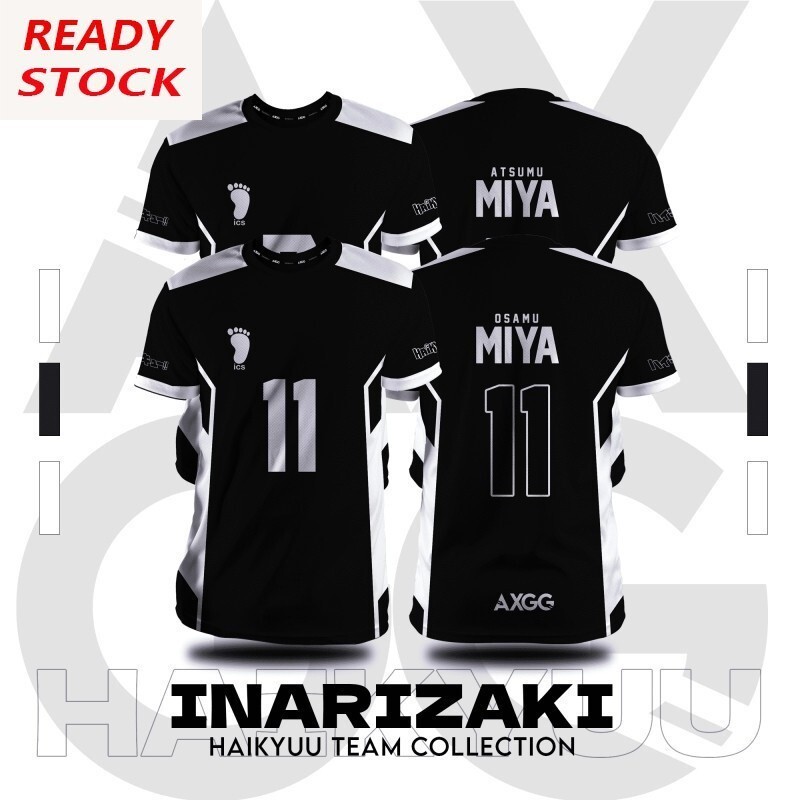 ฟรีชื่อที่กําหนดเองหมายเลข AXGG Haikyuu Inarizaki Anime Jersey วอลเลย์บอลระเหิด Jersey ผู้ชายผู้หญิง