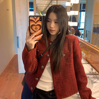 ใหม่ All-Match Breasted Casual Loose Short High-End Coat