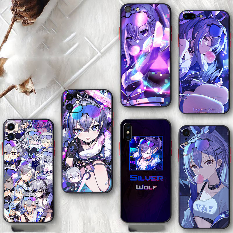 สําหรับ vivo v40 Lite Y200 Y300 V27E V29 V29E S7E S7 S1 S16 S17 S19 Pro DA4 เงินหมาป่านุ่มสีดําเคสโท