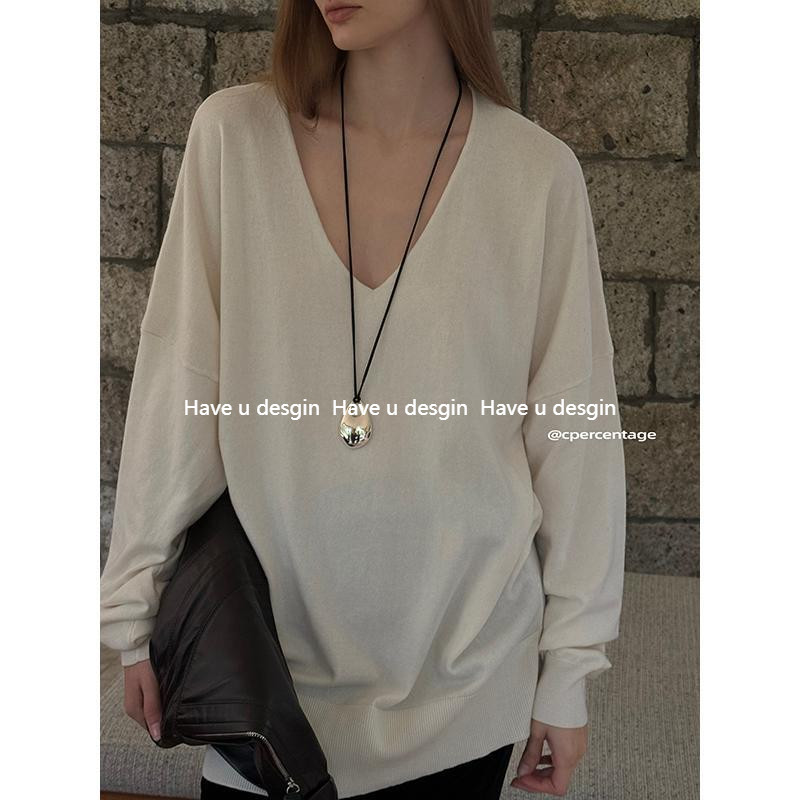มี u desgin Original Design Minimalist Fashion Mirror-Sweater Long Chain Unique All-Match Clavicle Chain อินเทรนด์