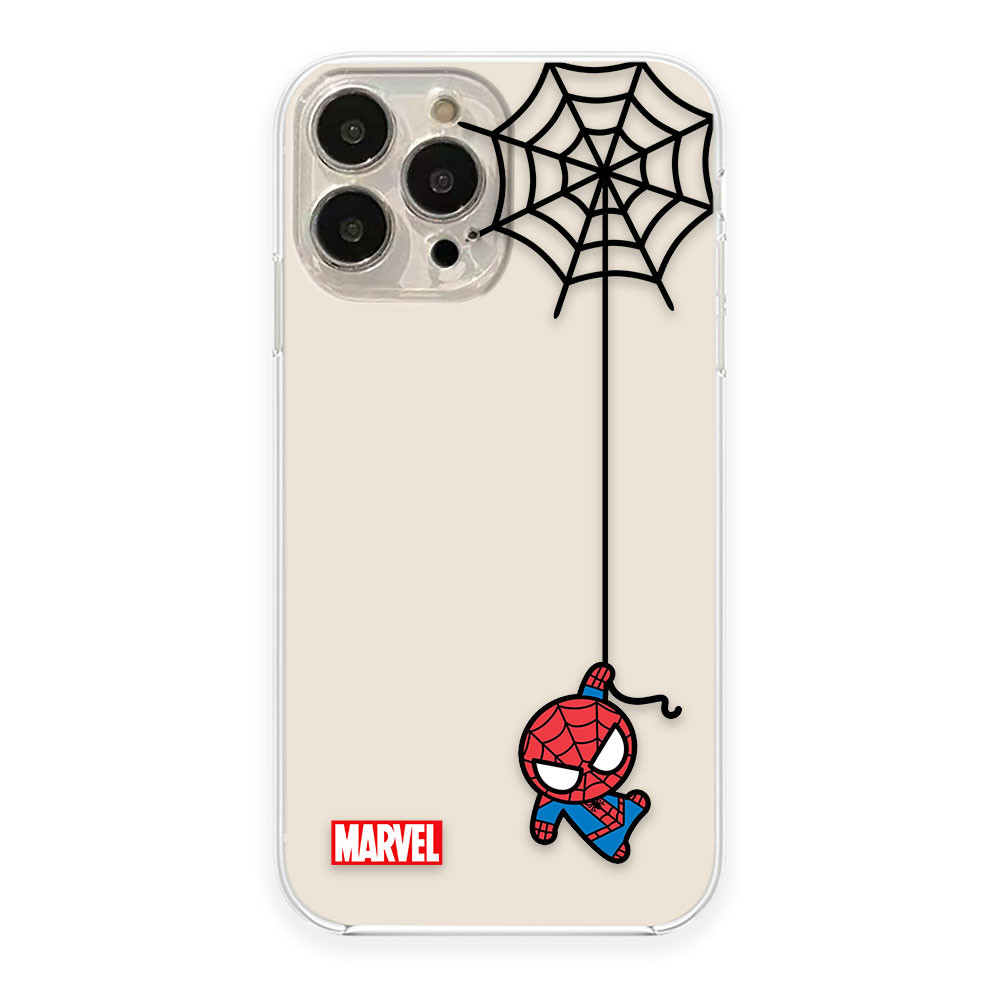 SAMSUNG Marvel Spiderman Spider Web Clearเคสโทรศัพท์สําหรับSamsung A22 A23 A24 A25 A30 A31 A32 A33 A