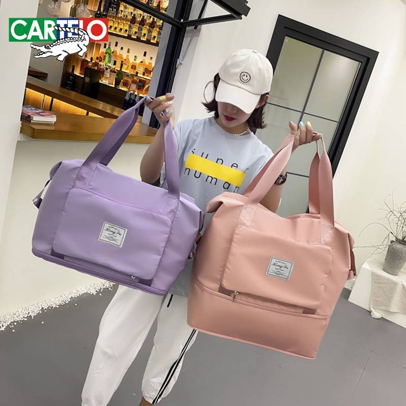 ในสต็อก Duffel Bag Cartier Crocodile Travel Womens Hand Bag Large Capacity Sports Fitness Bag Light,