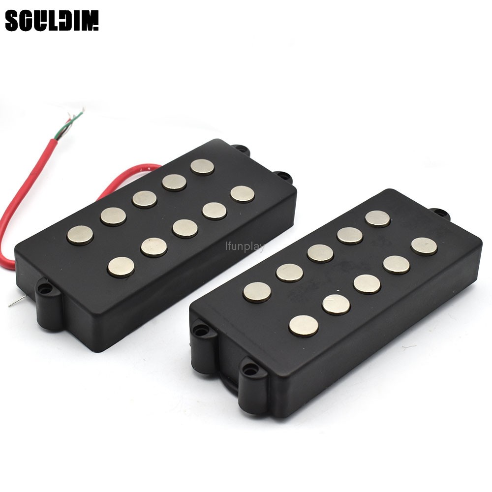 เปิดเบสกีตาร์ Pickup 5 String Double Coil Humbucker Pickup แม่เหล็กเซรามิค 62 มม.สําหรับเพลงสไตล์ Bass กีตาร์อุปกรณ์เสริม