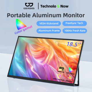 GOOJODOQ หน้าจอขยาย หน้าจอ IPS มุมกว้างขนาด 18.5 นิ้วที่ยอดเยี่ยม 1080P FHD 100% sRGB 100hz ภาพสดใส ดีไซน์บางเฉียบและพกพา