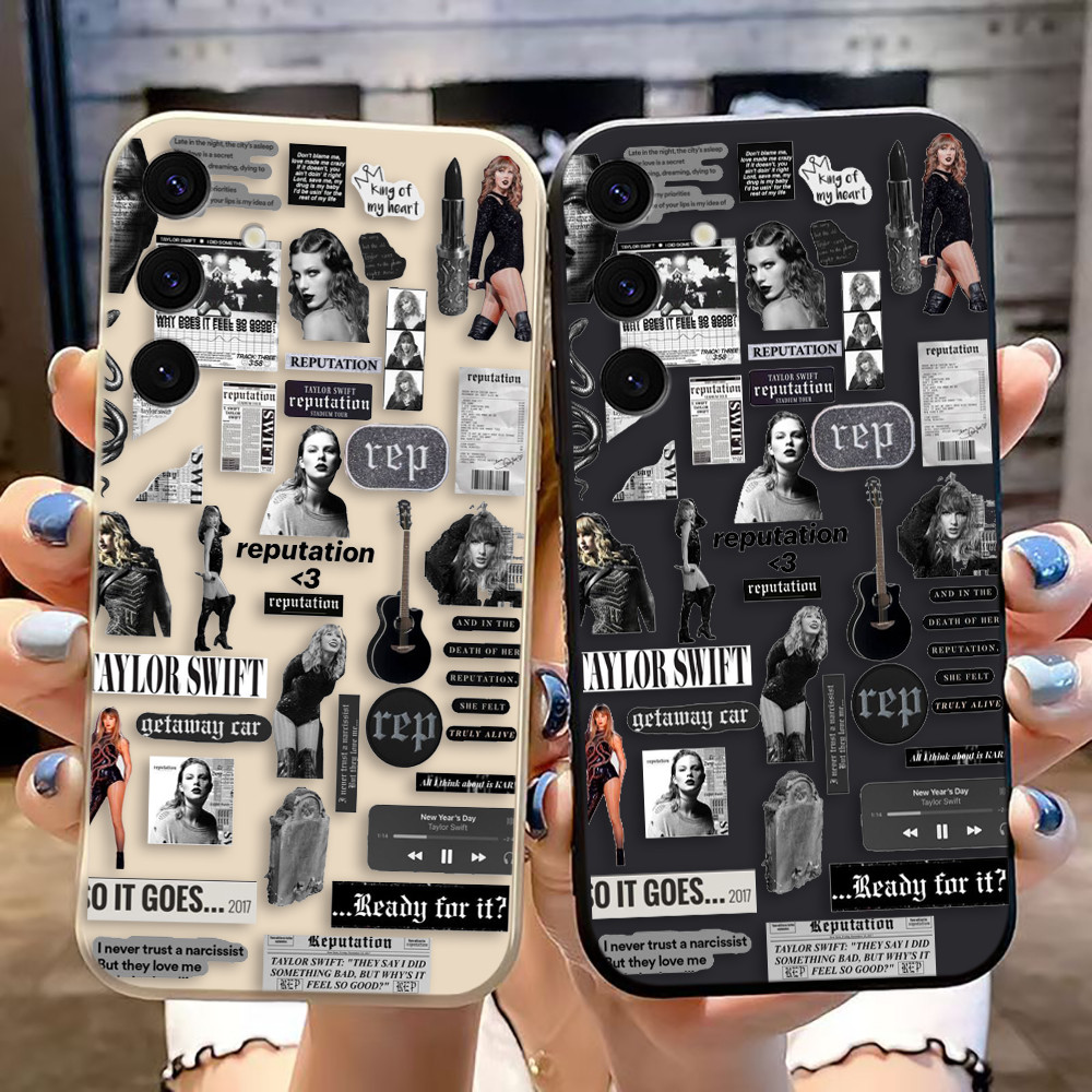 ยอดนิยม pop นักร้อง Taylor Swifi สีสันตรงขอบซิลิโคน TPU เคสโทรศัพท์สําหรับ Samsung S30 S25 S24 S23 S