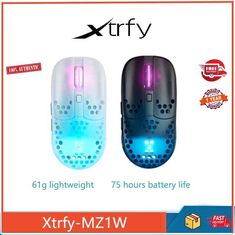 X XTRFY MZ1W เมาส์เกมมิ่งไร้สาย น้ําหนักเบา ปรับได้