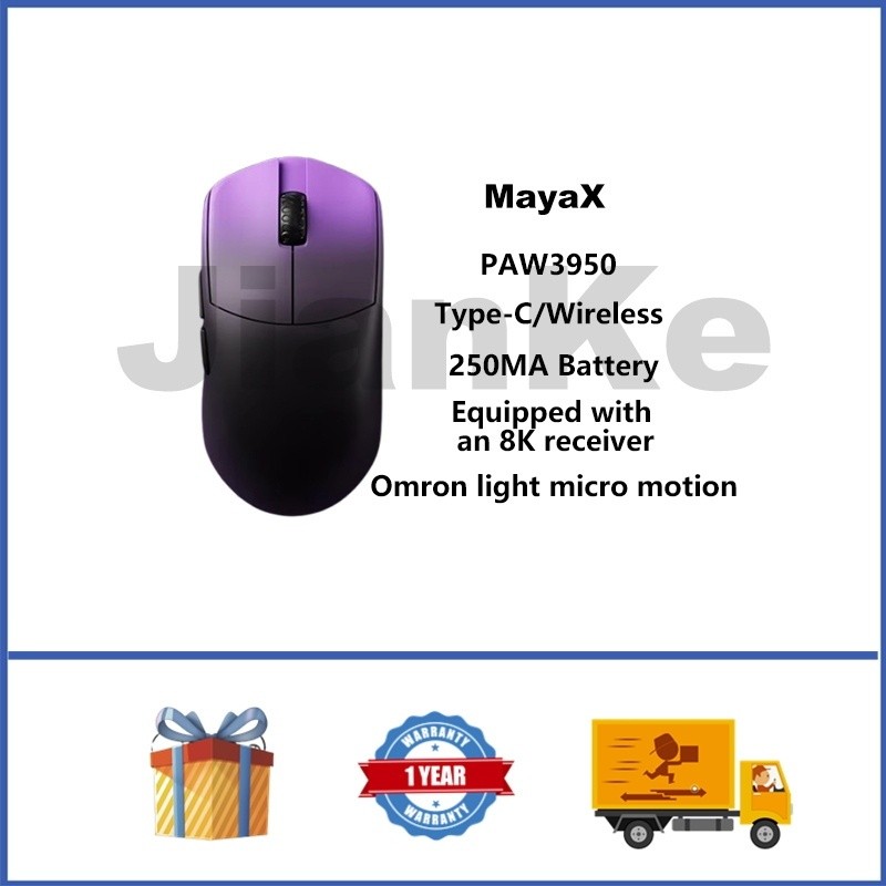 Lamzu Maya X เมาส์ไร้สาย PAW3950 เมาส์สําหรับเล่นเกมสองโหมดน้ําหนักเบา