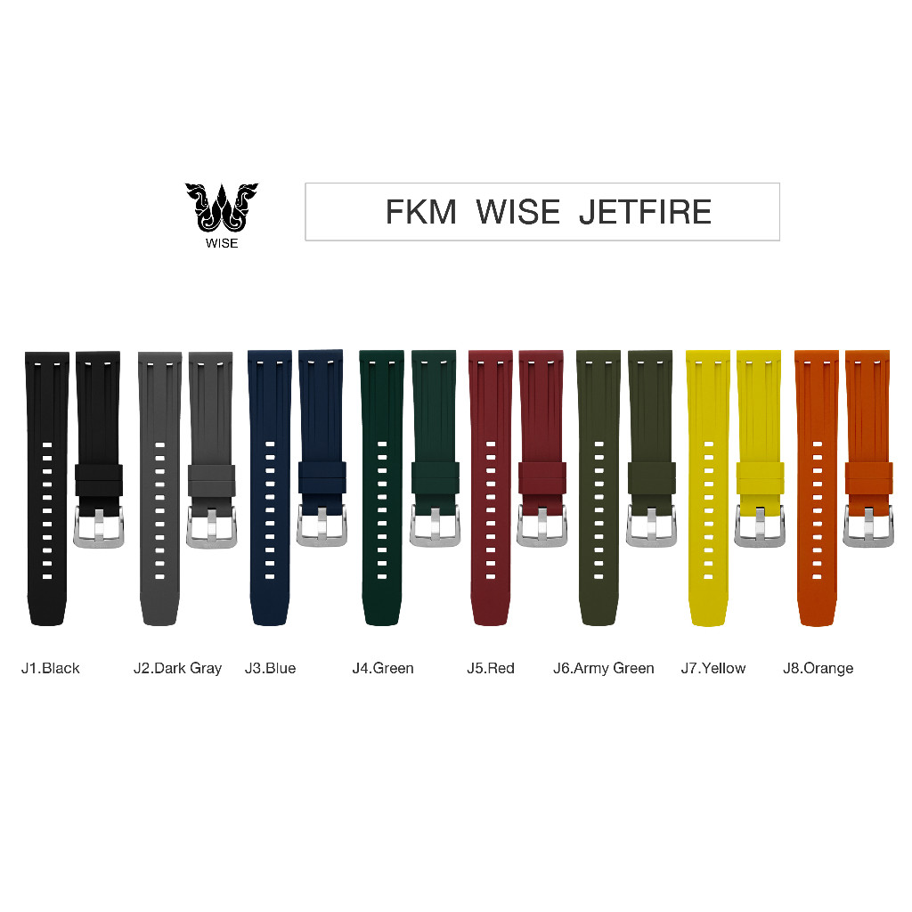 WISE สายนาฬิกา ยาง FKM รุ่น Jetfire ขนาด 20 mm.
