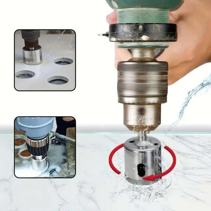 ▥ 10Pcs 3-50Mm Dia Hole Saw เจาะ ชุดสําหรับแก้วหินอ่อนกระเบื้องพอร์ซเลนตัดเครื่องมือเจาะ Bits ช
