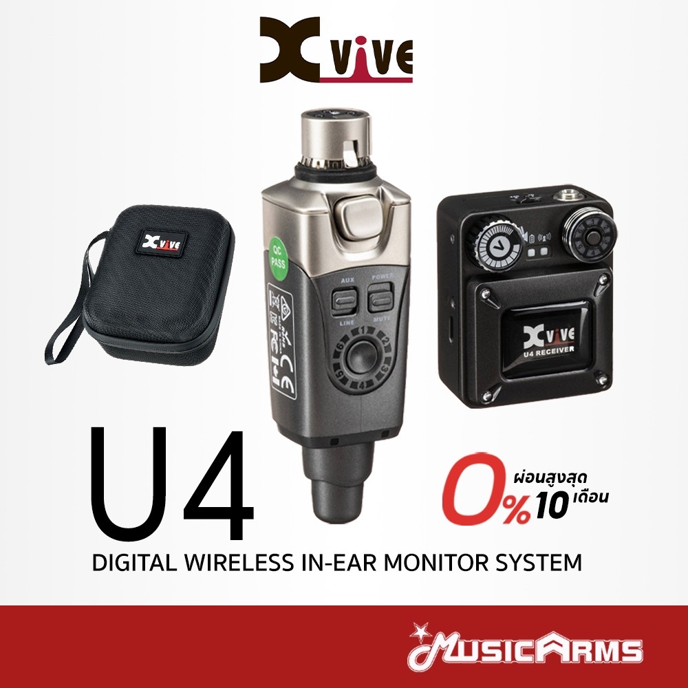 Xvive U4 ไวเลสอินเอียร์มอนิเตอร์ U4 Digital Wireless In-Ear Monitor System