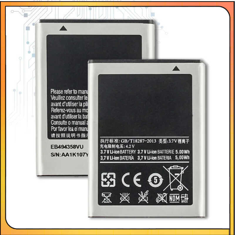 แบตเตอรี่ EB494358VU สำหรับ Samsung Galaxy Ace S5830 S6802 B7510 i569 i579 i619 S5660 S5670 S5830I