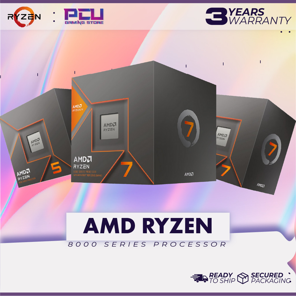 PCU LEGACY AMD RYZEN 5 8400F 8600G / RYZEN 7 8700F 8700G PROCESSOR / AMD AM5( รับประกัน 3 ปี)