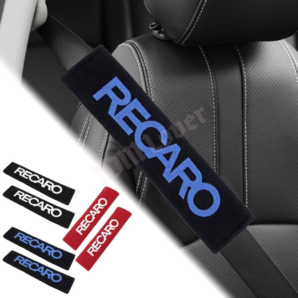 RECARO แผ่นรองไหล่แต่งรถ เข็มขัดนิรภัย JDM Universal แผ่นรองไหล่ปักสําหรับ Honda Toyota, ฯลฯ