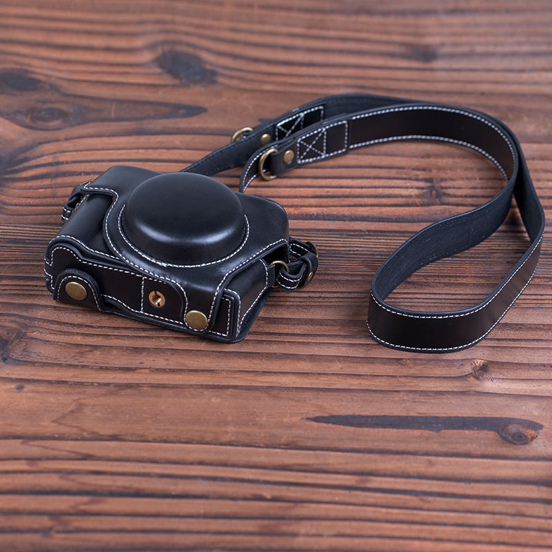 เหมาะสําหรับกระเป๋ากล้อง Sony ZV1 การ์ดสีดํา 7 เคสป้องกัน RX100M6 เคสหนัง SONY ZV-1 กระเป๋าถ่ายภาพย้