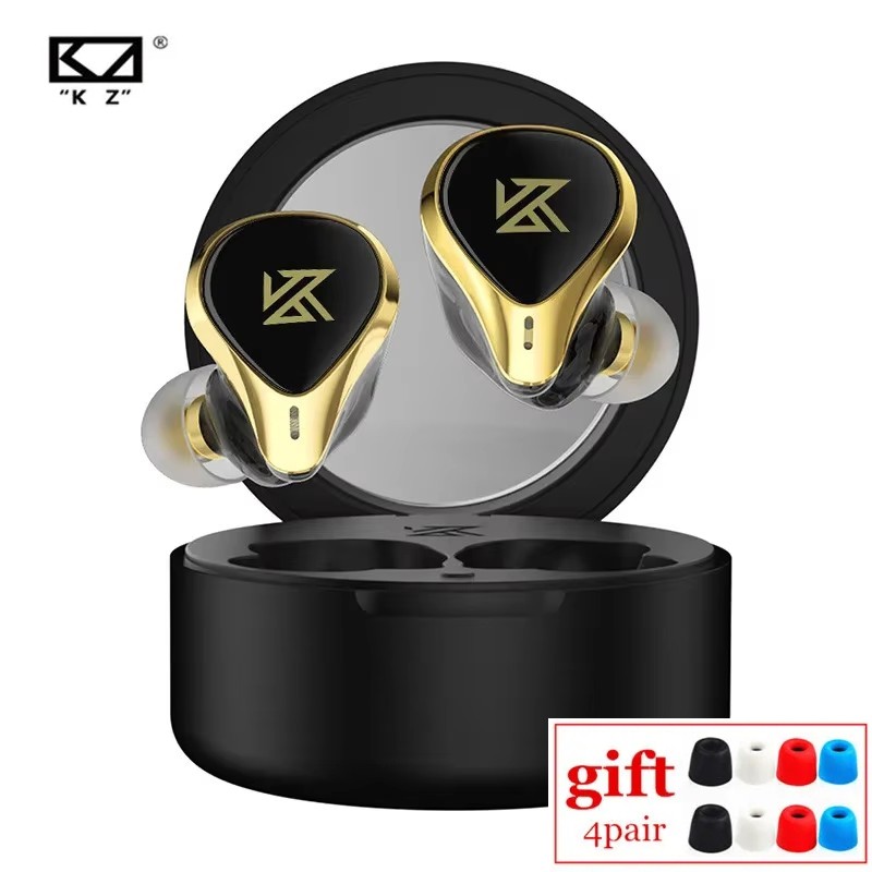 Kz SA08 PRO 4BA หน่วย TWS Bluetooth 5.2 หูฟังหูฟังไร้สาย True Touch Control Noise Cancelling กีฬาชุ