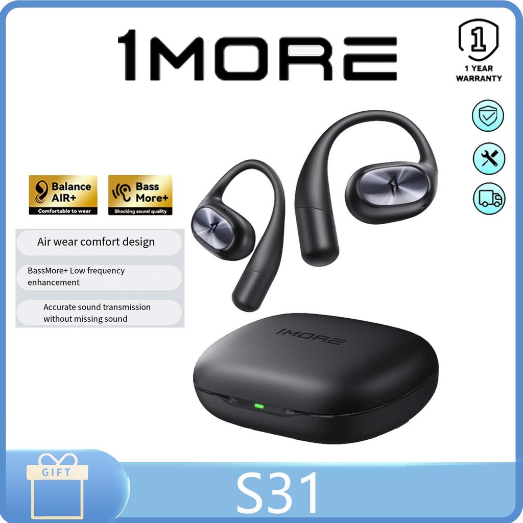 1more S31 Bluetooth Headset Open air bone conduction hanging ear ear running wireless headphones