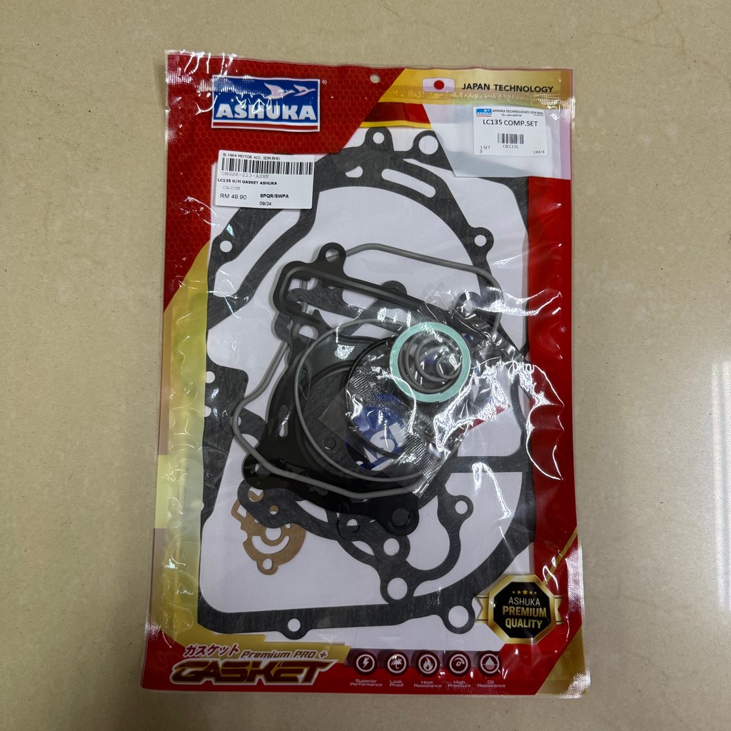 YAMAHA LC135 4 ความเร็ว LC 135 4S LAMA LC4S OVERHAUL GASKET ASHUKA ENGINE GASKET COMPLETE SET LC135 