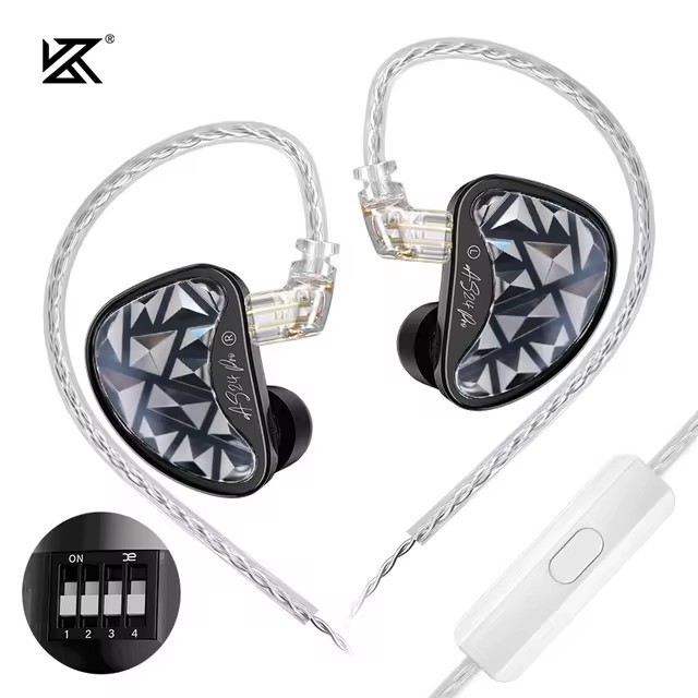 Kz AS24 PRO 24 Unit อัพเกรด Balanced Armature ไดรฟ์ปรับหูฟัง HIFI In Ear หูฟังสําหรับเล่นเกมแบบมีสา