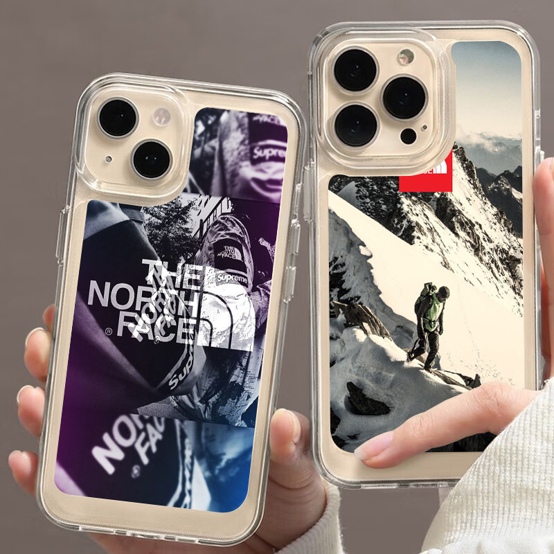 เคสโทรศัพท์สําหรับ iPhone 11 12 13 14 15 16 PRO Max 12 13 Mini โปร่งใส soft Case GL182 The North Fac