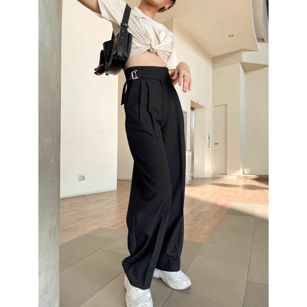 Summerry กางเกงขายาว Belt on เข็มขัด : Black