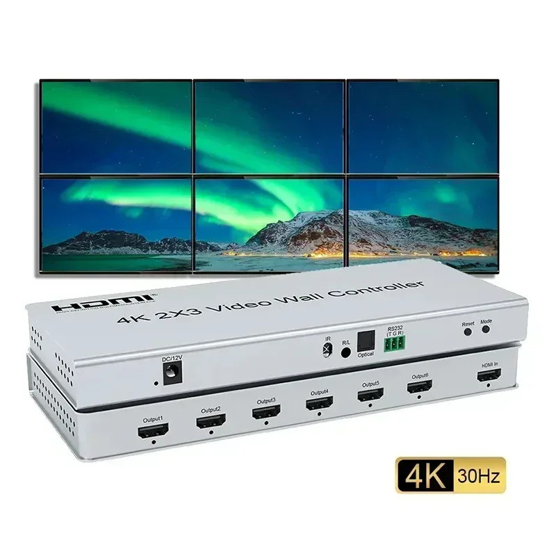 4k HDMI Video Wall Controller 2x3 HDMI DVI Video Wall โปรเซสเซอร์ 1X2 1X4 1X3 2X1 4X1 3x2 Multi Vide