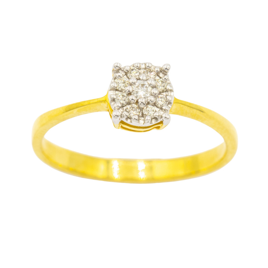 ♞,♘Happy Jewelry แหวนเพชรกระจุก เพชรแท้ทองแท้ 9K 37.5% ME555 XFS