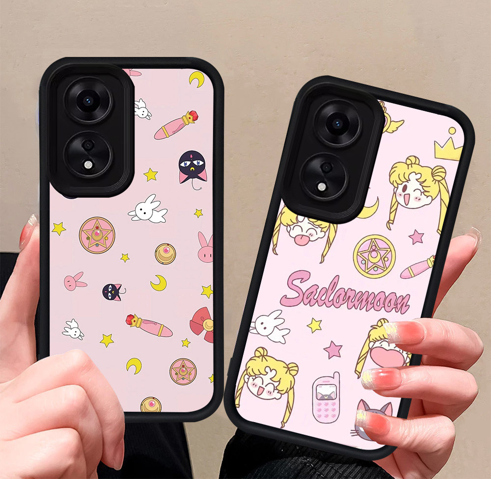 R-39 น่ารักเซเลอร์มูน OPPO A17 Realme C55 A17K A58 A38 N55 A18 A60 5G กรณี