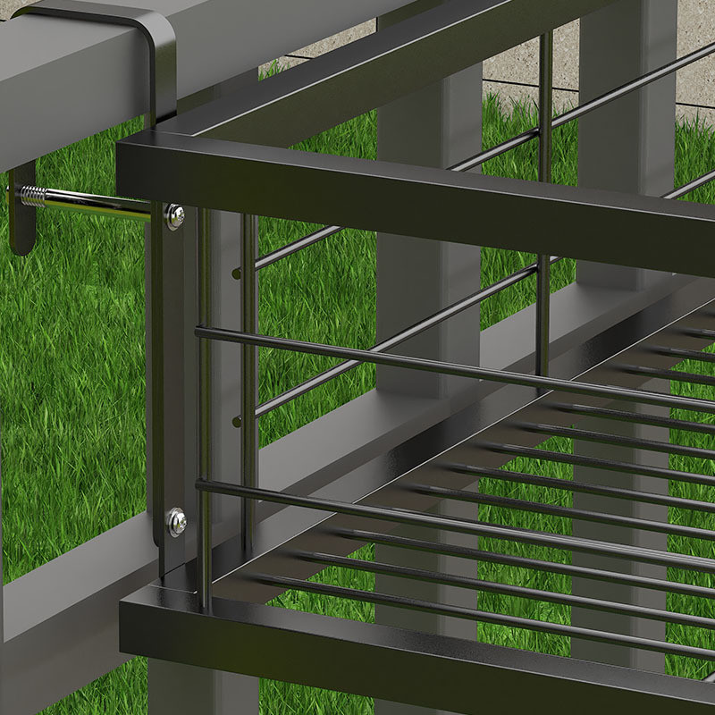 M $KY ระเบียงขาตั้งดอกไม้แขวนรั้วดอกไม้หม้อกลางแจ้งราว Window Sill wrought Iron ชั้นวางในร่ม Rack ห