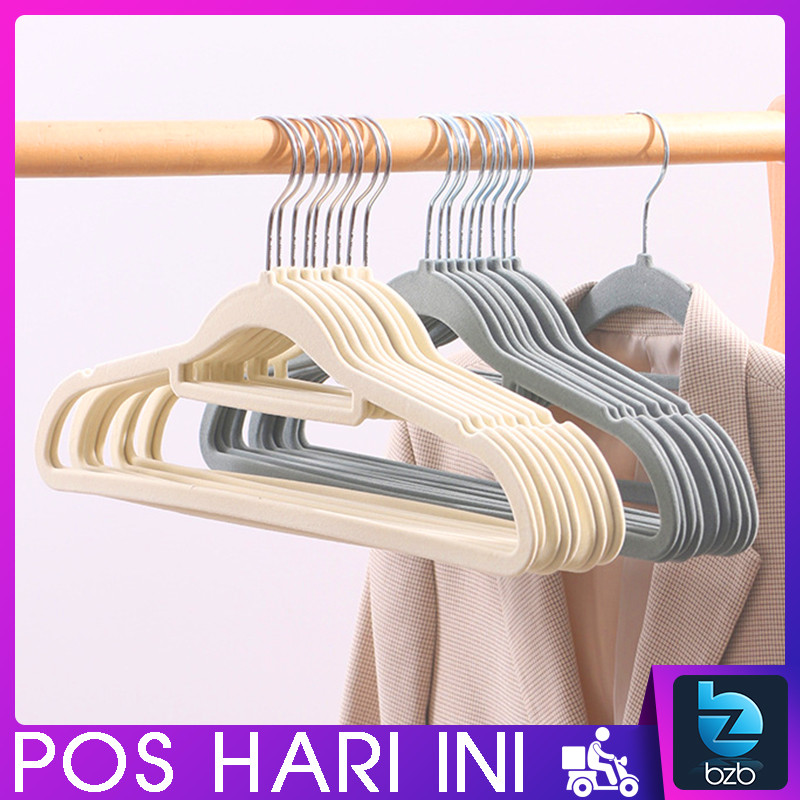 WRINKLE FREE Premium Flocking Velvet Hanger 360 หมุน Anti Slip Clothes Laundry Hanger Rack