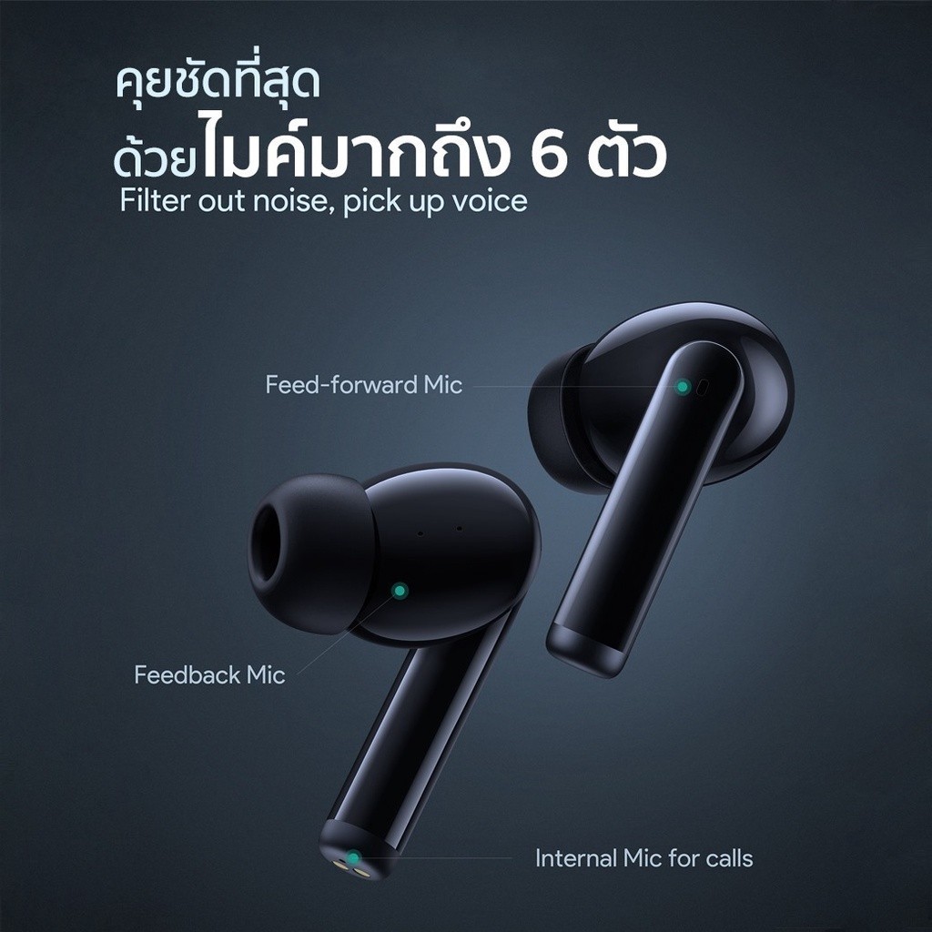 AUKEY EP-N6 Active Noise Cancelling TWS เบสดี หูฟังไร้สาย ANC ตัดเสียงรบกวน รุ่น EP-N6 ++++
