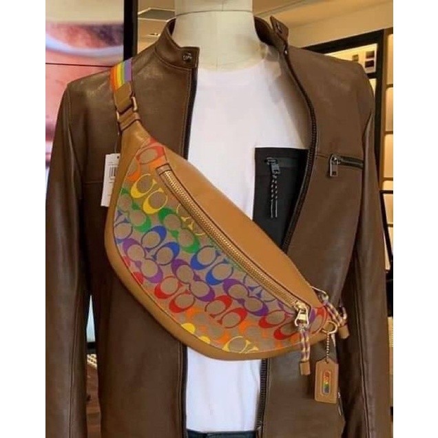 ️แท้ % Coach Warren Belt Bag In Signature F78777