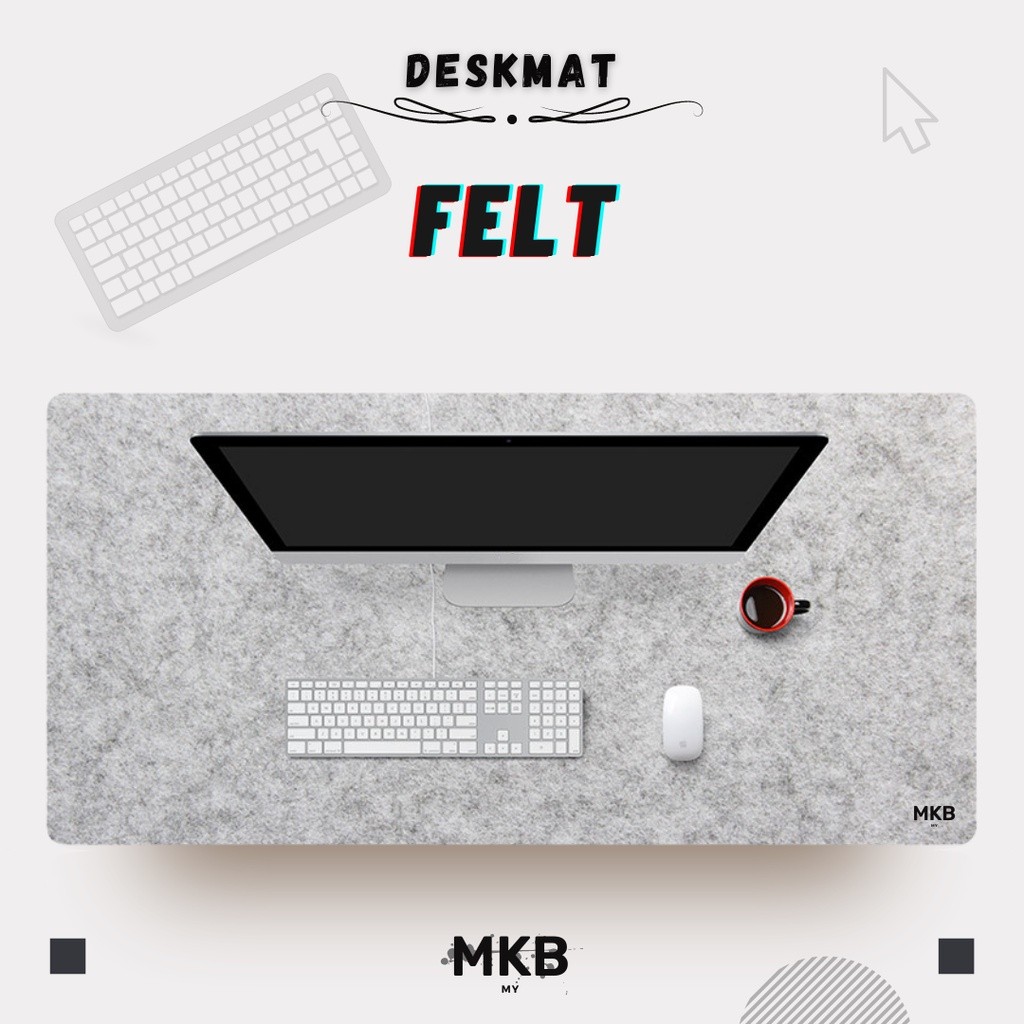 Mkb ทอ Felt Deskmat V2 (900 มม. x 400 มม. x 4 มม.) - แผ่นรองเมาส์/แผ่นรองเมาส์/แผ่นรองโต๊ะ - เหมาะส