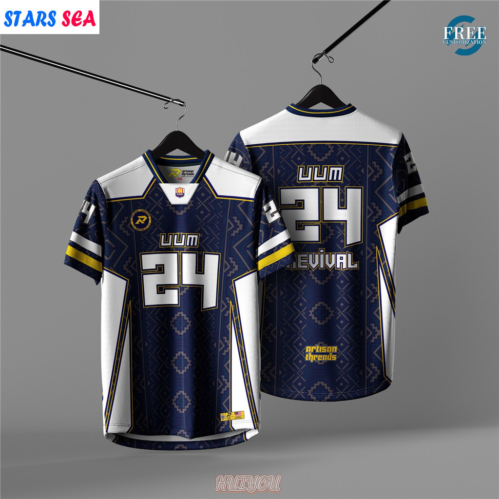 ฟรีชื่อที่กําหนดเองหมายเลขขนาดใหญ่ Nfl Streetwear Jersey Edisi Nfl 2025 มาเลเซียทีม Jersey