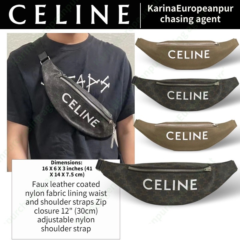 เซลีนCeline CANVAS LOGO Celine/waist bag ผู้ชายและผู้หญิง/สไตล์เดียวกัน//กระเป๋าคาดอก/Celine/กระเป๋