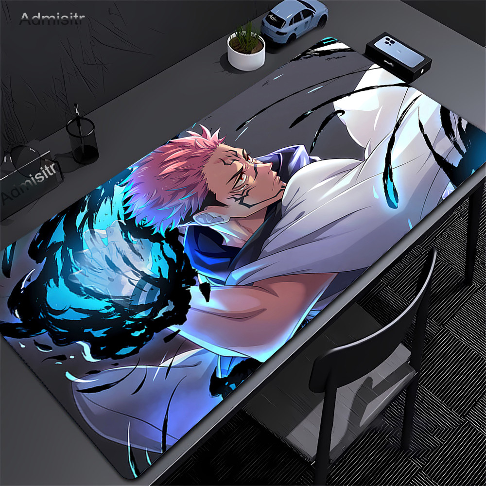 เดสก์ท็อปขนาดใหญ่อะนิเมะโต๊ะ Mats Jujutsu Kaisen แผ่นรองเมาส์แล็ปท็อป Gaming PC Gamer คีย์บอร์ดพรมพรมอุปกรณ์เสริมสําหรับเล่นเกม Xxl Mousepad