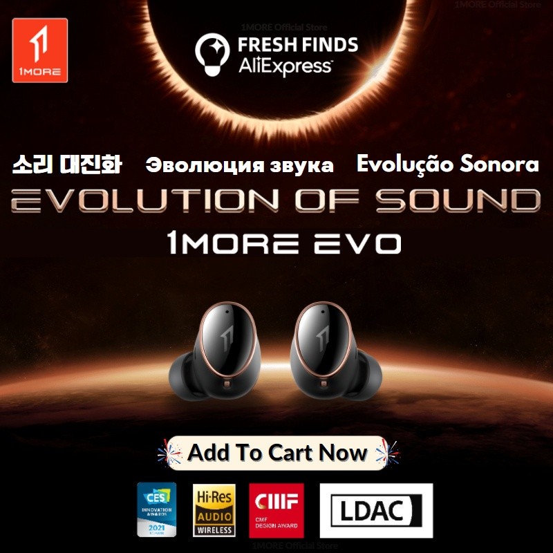 1more EVO Evolution of Sound Flagship Hi-Res ชุดหูฟังไร้สายบลูทูธ 5.2 LDAC สําหรับเล่นเกม 2022