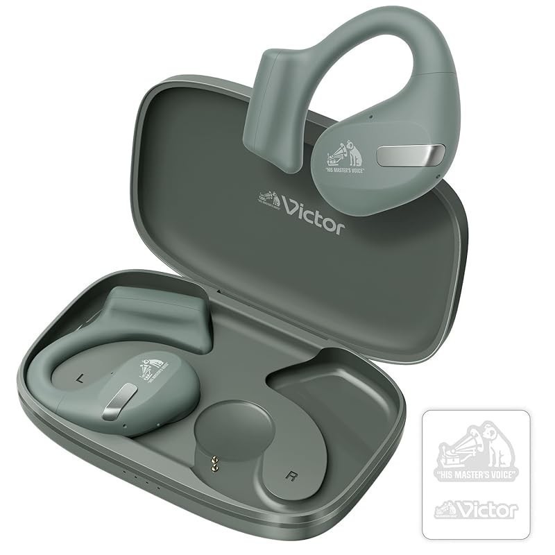 JVC Kenwood Victor HA-NP50T-GA wireless earphones Bluetooth open ear design, allowing you to listen
