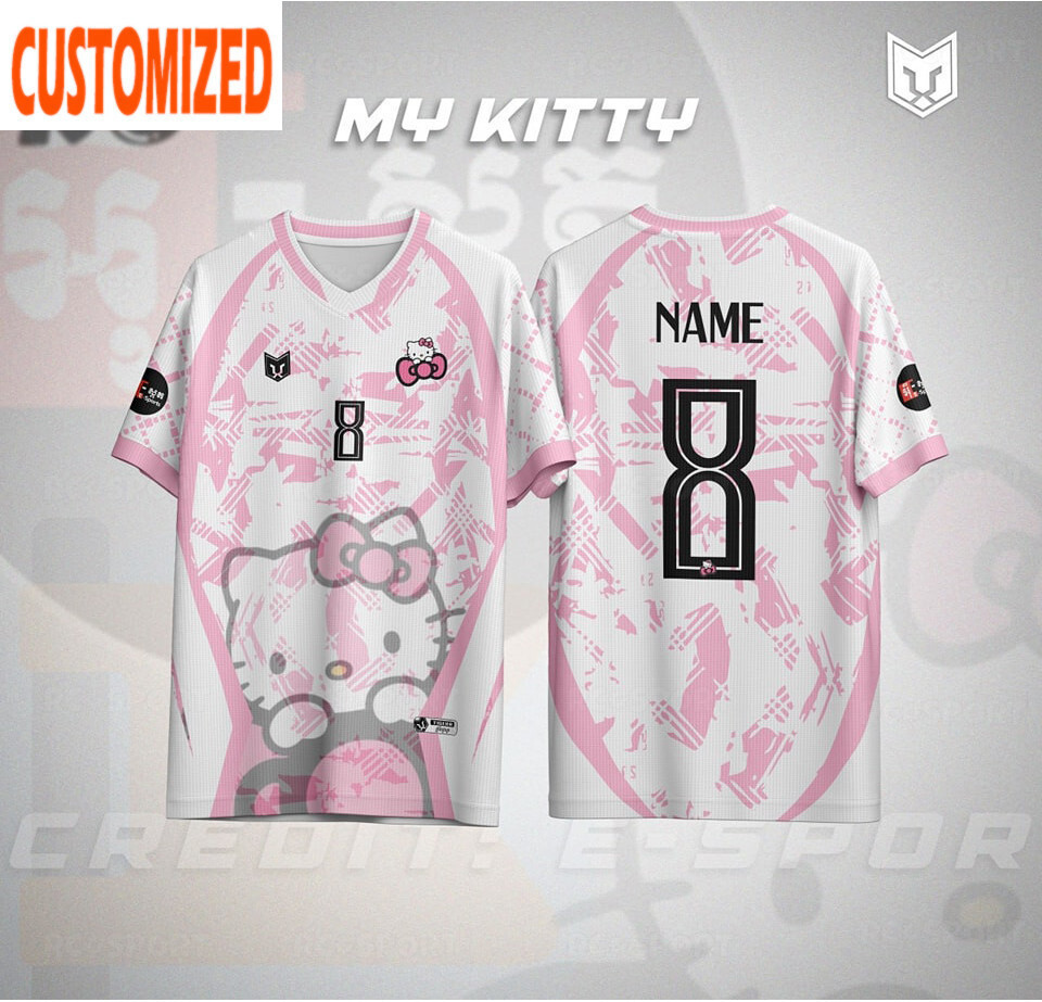 Jersey Custom ชื่อมาเลเซียใหม่ Hello Kitty Design Jersey Free Custom Jersey Man Unisex 3d Sublimated